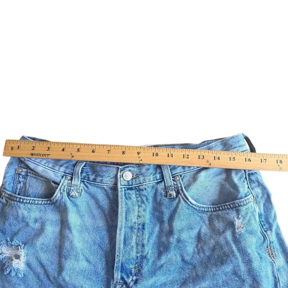 Free people we the free Sz 32 wash blue  distressed jean shorts
